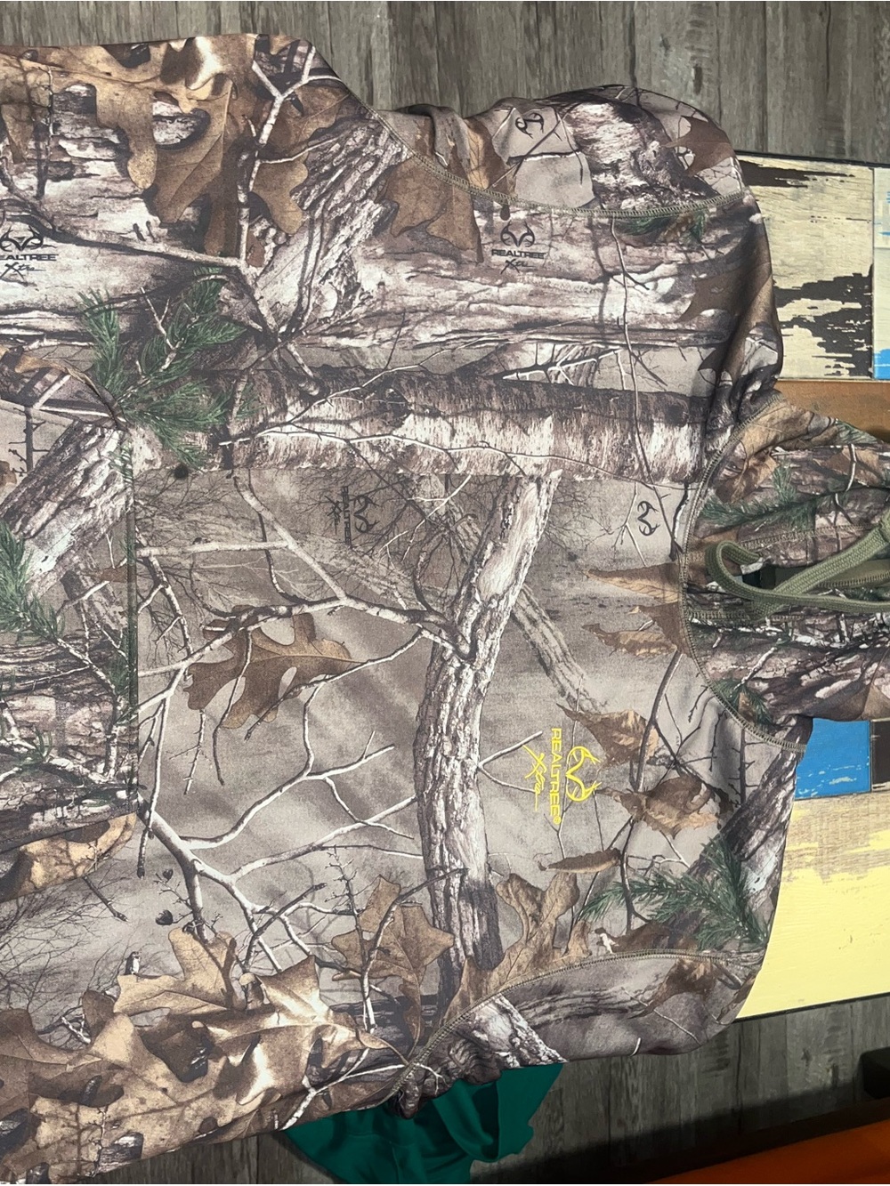 Realtree Men's Camouflage Hoodie in Brown and Green
